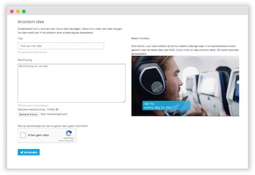 anoniem idee delen in het innovatieplatform