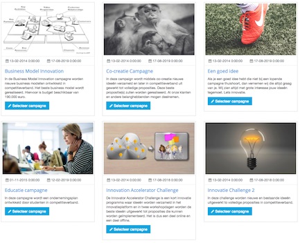 innovatie campagne selecteren