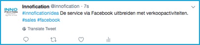 via Twitter een innovatie idee delen in innovatieplatform